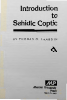Lambdin T.O. - Introduction to Sahidic Coptic.pdf
